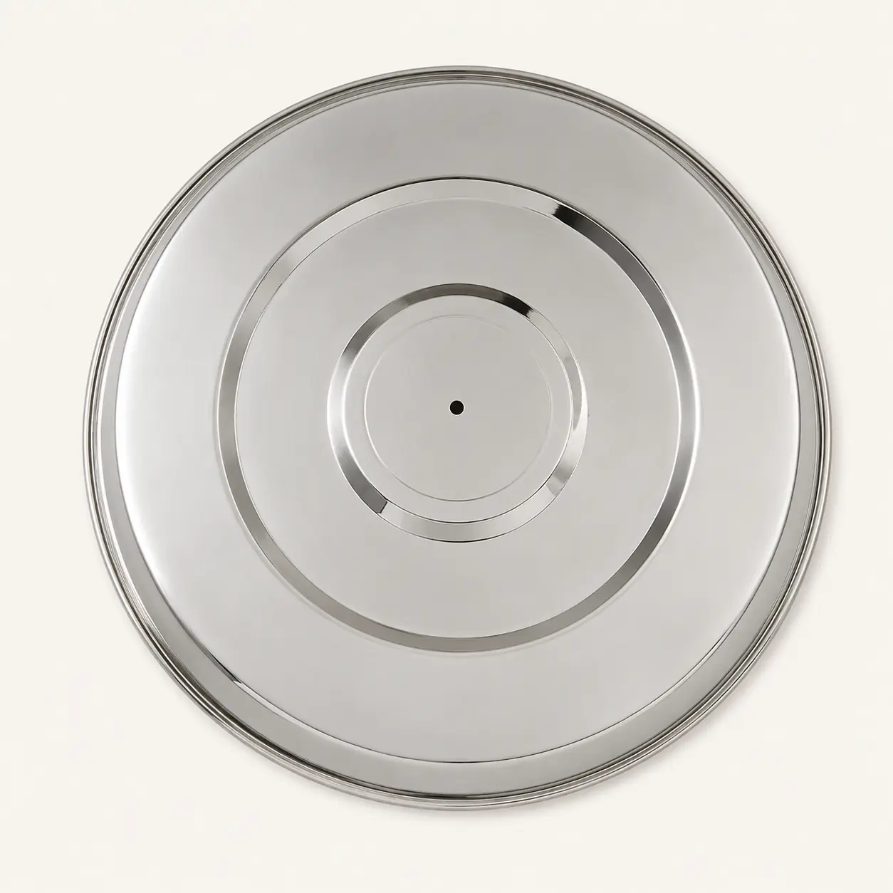 Formed stainless steel dough-kadai plate front view