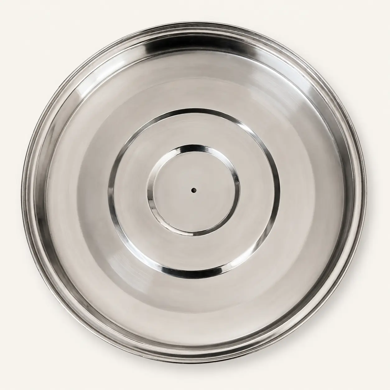 Formed stainless steel dough-kadai plate reverse view