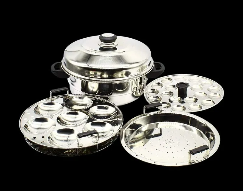 Multi-cooker steamer and idli plates in stainless steel